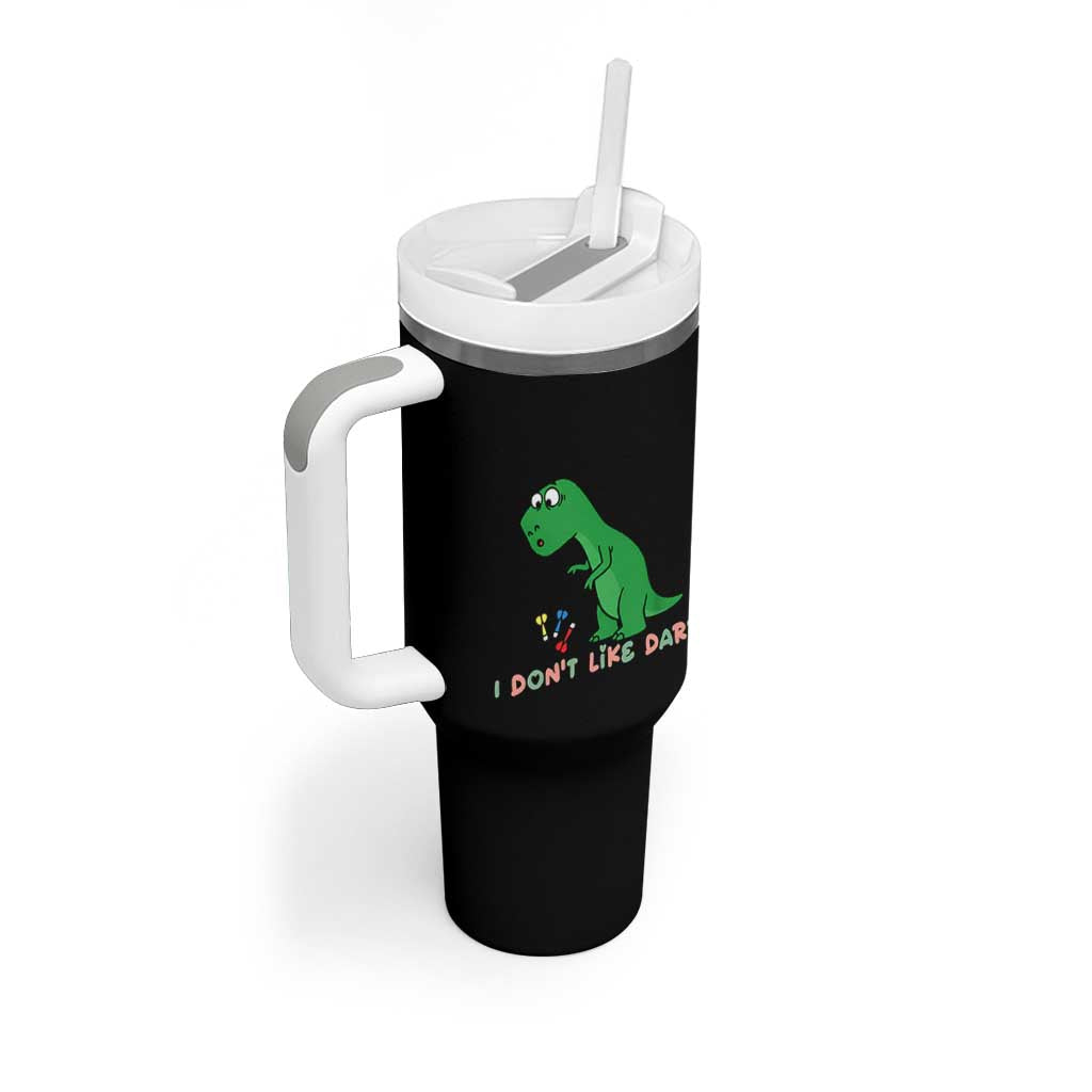 Funny Dinosaur Short Arms Problem Tumbler With Handle I Do Not Like Darts - Wonder Print Shop