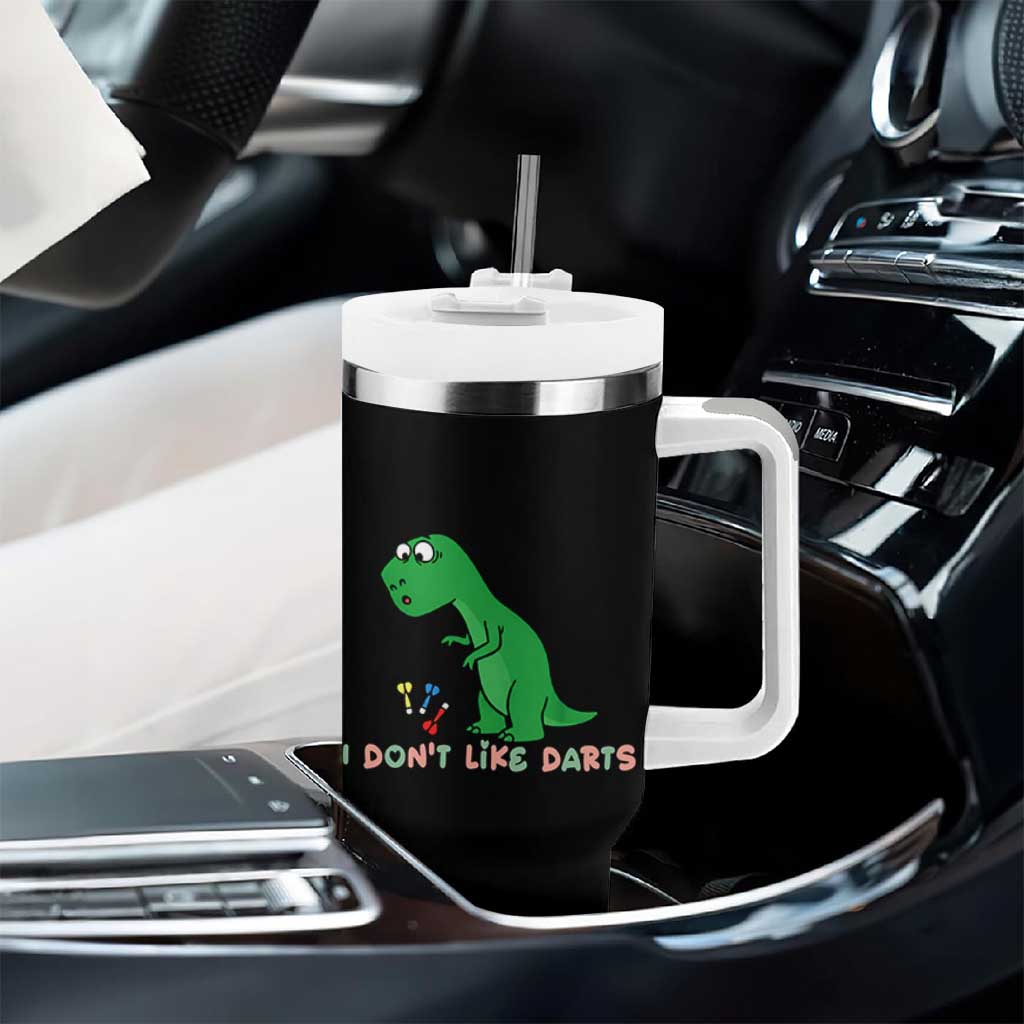 Funny Dinosaur Short Arms Problem Tumbler With Handle I Do Not Like Darts - Wonder Print Shop
