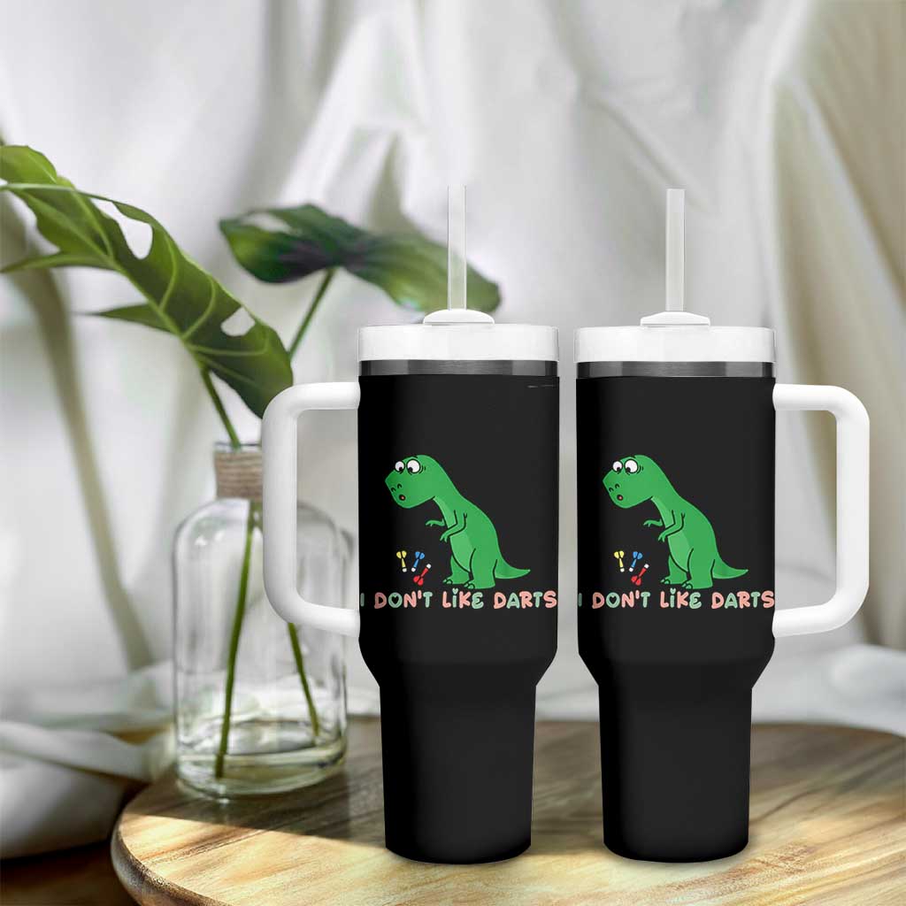 Funny Dinosaur Short Arms Problem Tumbler With Handle I Do Not Like Darts - Wonder Print Shop