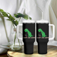 Funny Dinosaur Short Arms Problem Tumbler With Handle I Do Not Like Darts - Wonder Print Shop