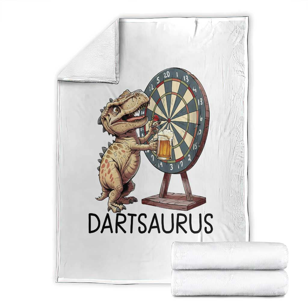 Dartsaurus Throw Blanket Funny Dinosaur Dart Player Gift - Wonder Print Shop