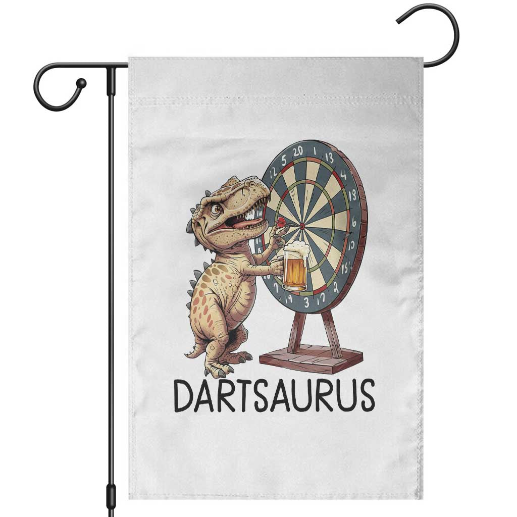 Dartsaurus Garden Flag Funny Dinosaur Dart Player Gift - Wonder Print Shop