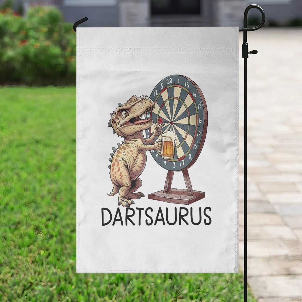 Dartsaurus Garden Flag Funny Dinosaur Dart Player Gift - Wonder Print Shop
