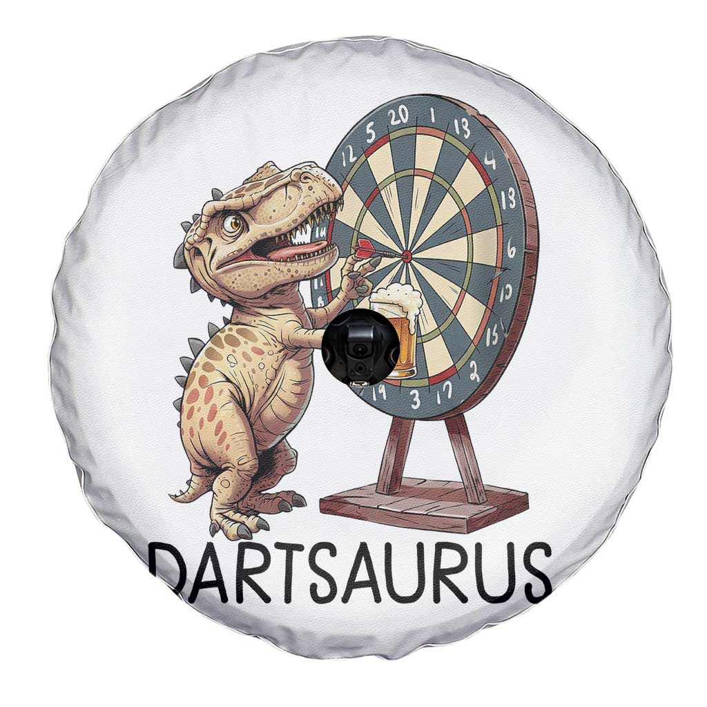 Dartsaurus Spare Tire Cover Funny Dinosaur Dart Player Gift - Wonder Print Shop