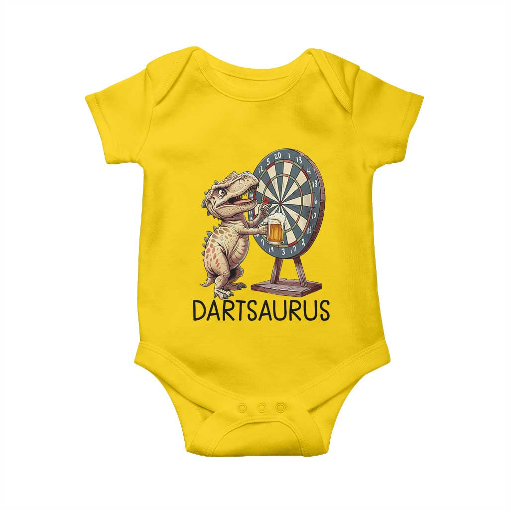 Dartsaurus Baby Onesie Funny Dinosaur Dart Player Gift - Wonder Print Shop