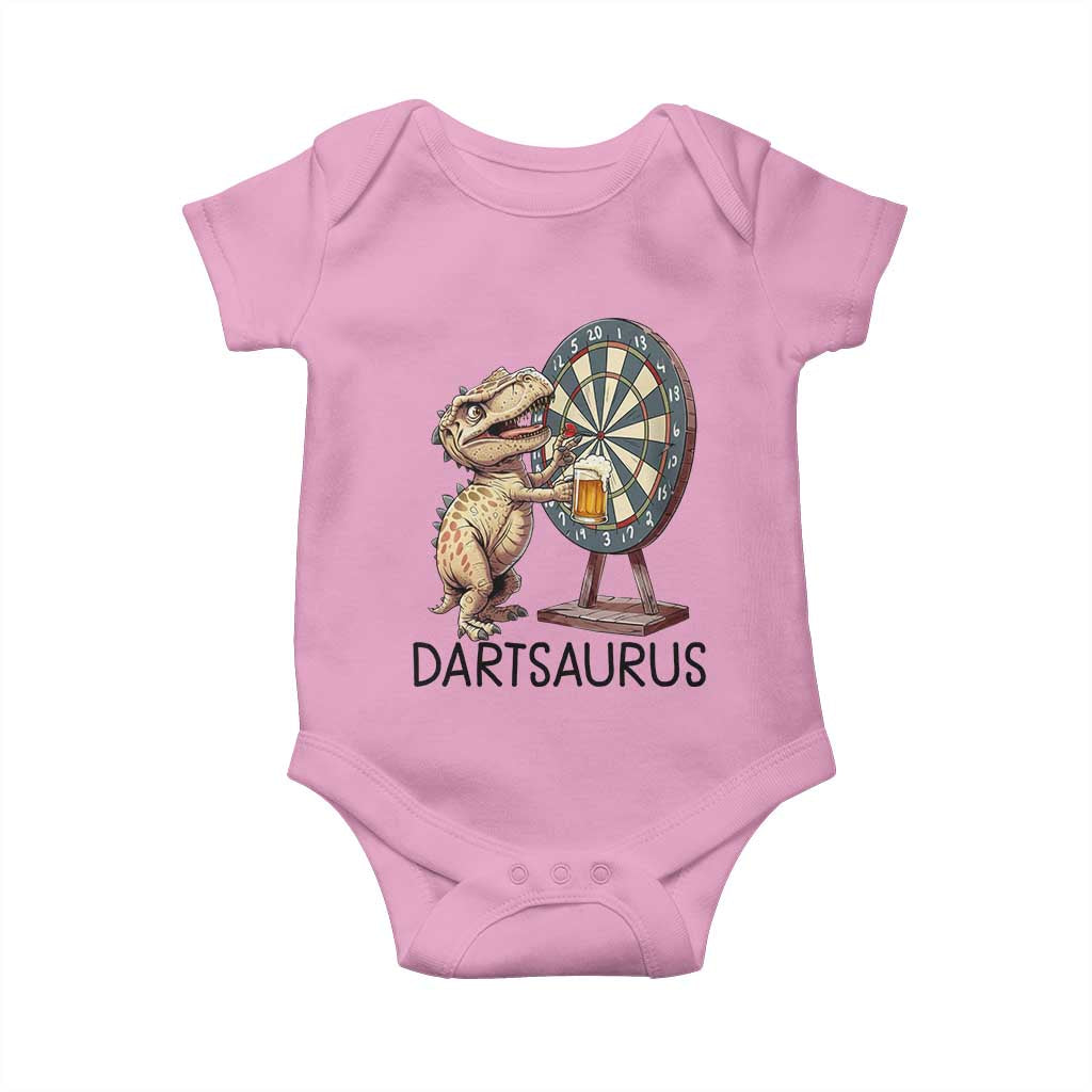 Dartsaurus Baby Onesie Funny Dinosaur Dart Player Gift - Wonder Print Shop