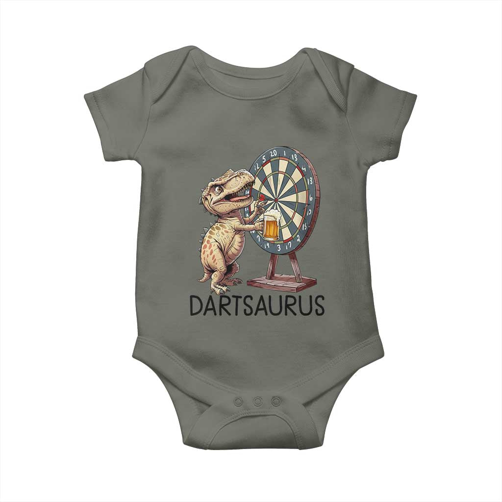 Dartsaurus Baby Onesie Funny Dinosaur Dart Player Gift - Wonder Print Shop