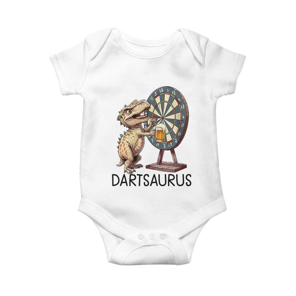Dartsaurus Baby Onesie Funny Dinosaur Dart Player Gift - Wonder Print Shop