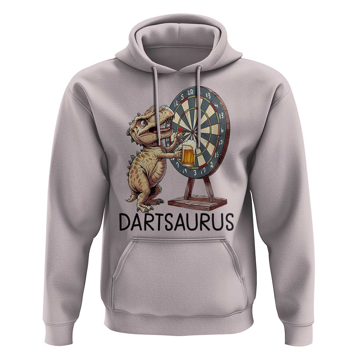 Dartsaurus Hoodie Funny Dinosaur Dart Player Gift - Wonder Print Shop