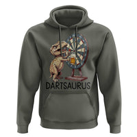 Dartsaurus Hoodie Funny Dinosaur Dart Player Gift - Wonder Print Shop