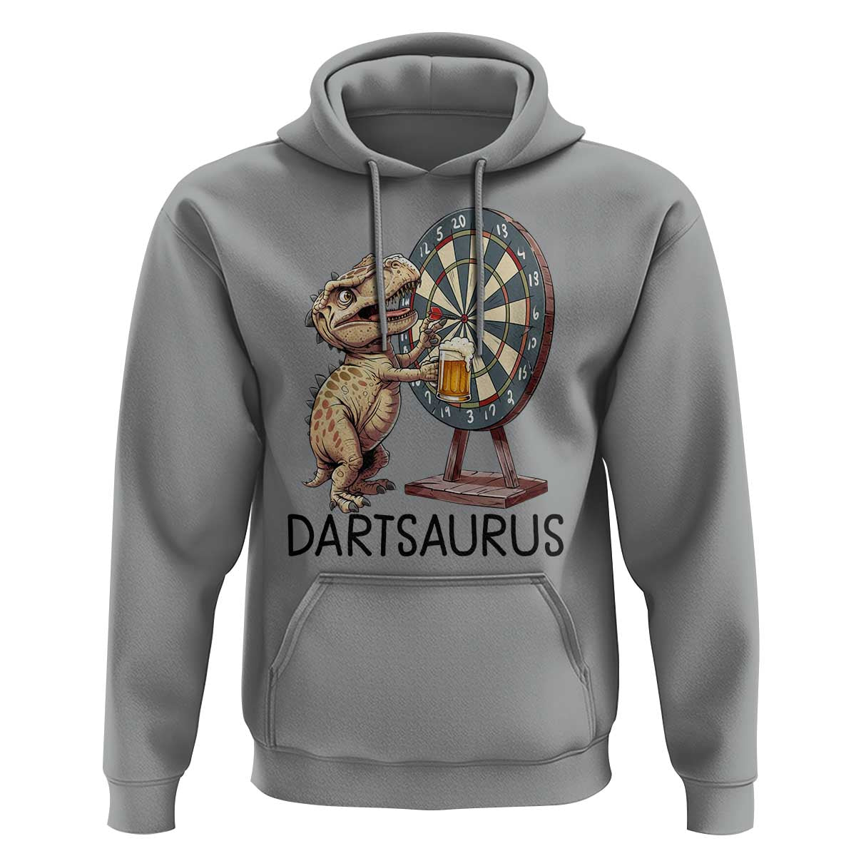 Dartsaurus Hoodie Funny Dinosaur Dart Player Gift - Wonder Print Shop