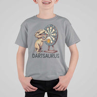 Dartsaurus T Shirt For Kid Funny Dinosaur Dart Player Gift - Wonder Print Shop