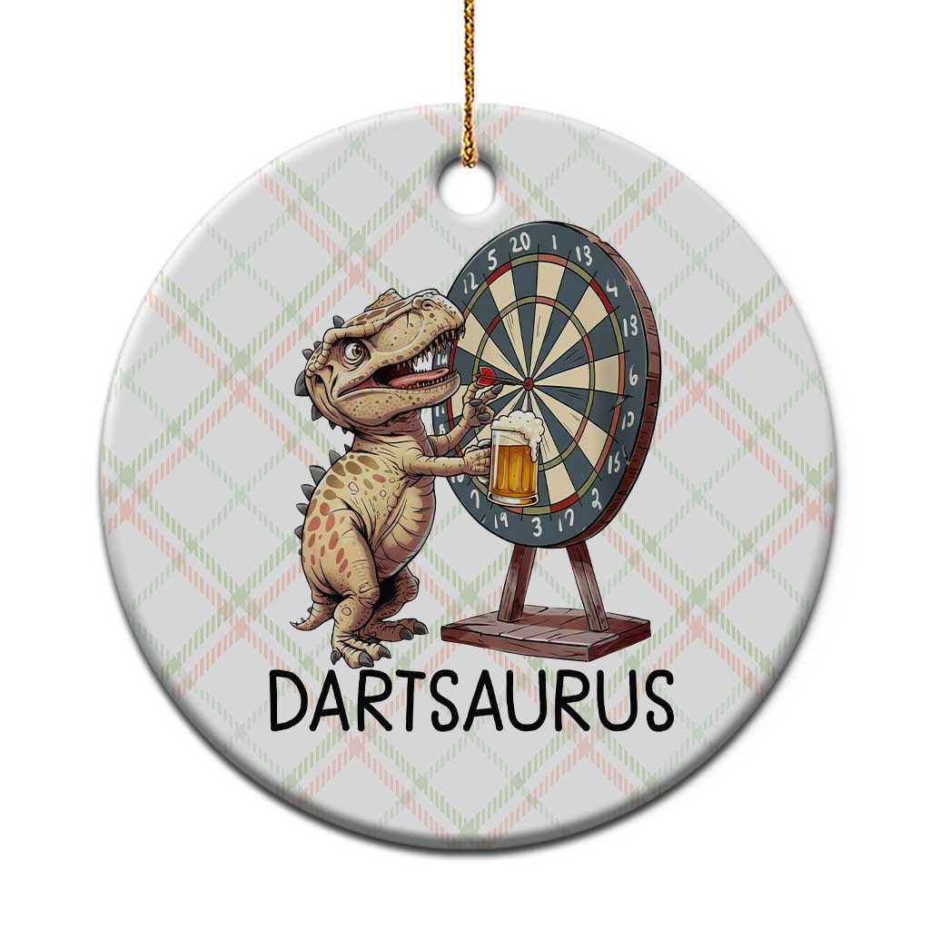 Dartsaurus Ceramic Ornament Funny Dinosaur Dart Player Gift - Wonder Print Shop