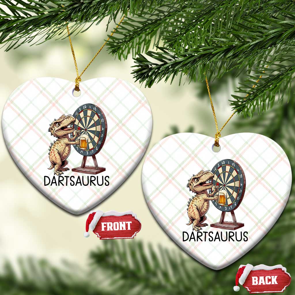Dartsaurus Ceramic Ornament Funny Dinosaur Dart Player Gift - Wonder Print Shop