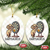 Dartsaurus Ceramic Ornament Funny Dinosaur Dart Player Gift - Wonder Print Shop