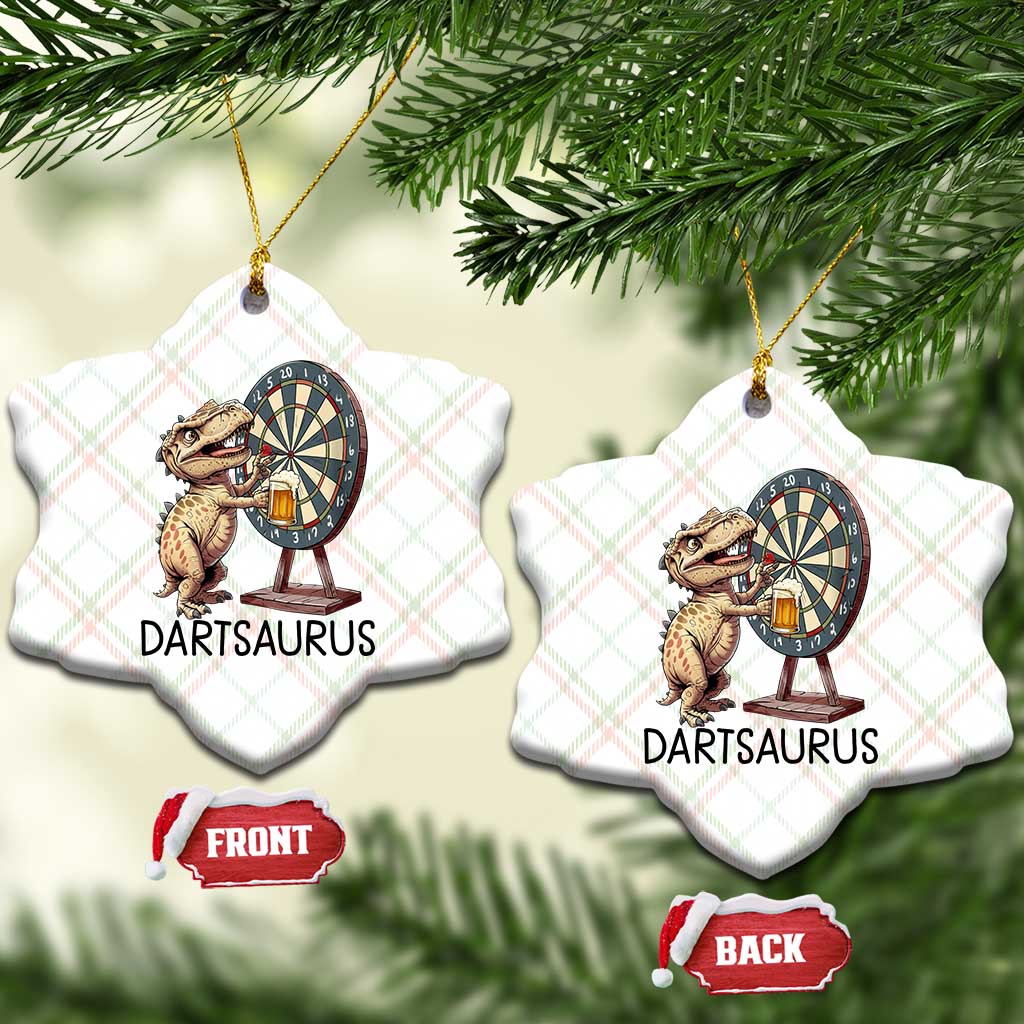 Dartsaurus Ceramic Ornament Funny Dinosaur Dart Player Gift - Wonder Print Shop