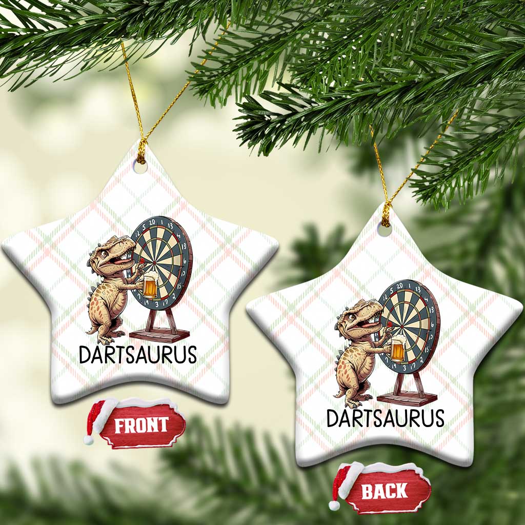 Dartsaurus Ceramic Ornament Funny Dinosaur Dart Player Gift - Wonder Print Shop