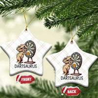 Dartsaurus Ceramic Ornament Funny Dinosaur Dart Player Gift - Wonder Print Shop