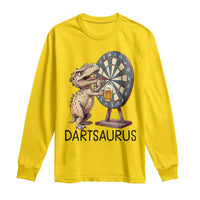 Dartsaurus Long Sleeve Shirt Funny Dinosaur Dart Player Gift - Wonder Print Shop