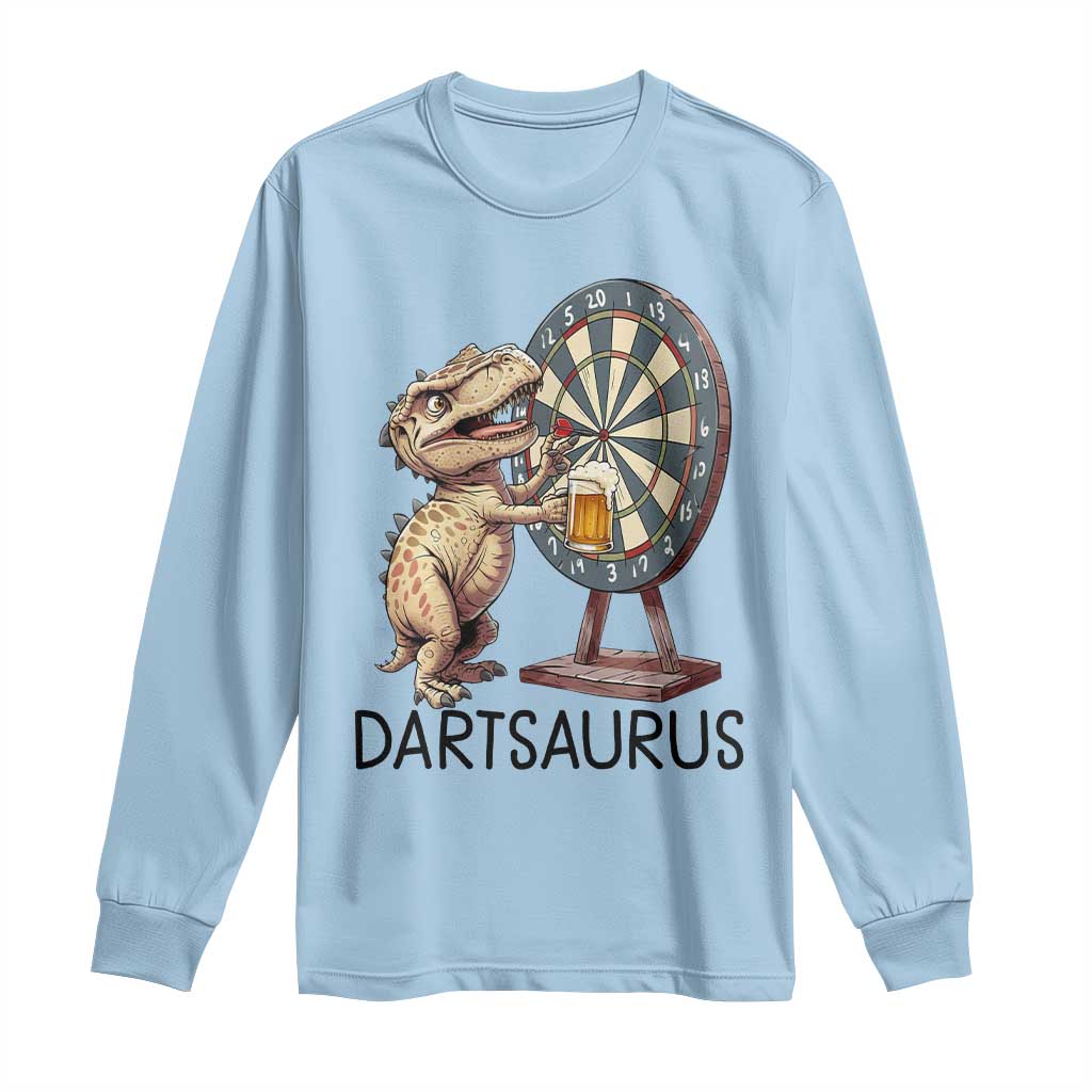 Dartsaurus Long Sleeve Shirt Funny Dinosaur Dart Player Gift - Wonder Print Shop