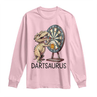 Dartsaurus Long Sleeve Shirt Funny Dinosaur Dart Player Gift - Wonder Print Shop