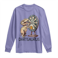 Dartsaurus Long Sleeve Shirt Funny Dinosaur Dart Player Gift - Wonder Print Shop