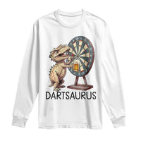 Dartsaurus Long Sleeve Shirt Funny Dinosaur Dart Player Gift - Wonder Print Shop
