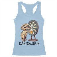 Dartsaurus Racerback Tank Top Funny Dinosaur Dart Player Gift - Wonder Print Shop