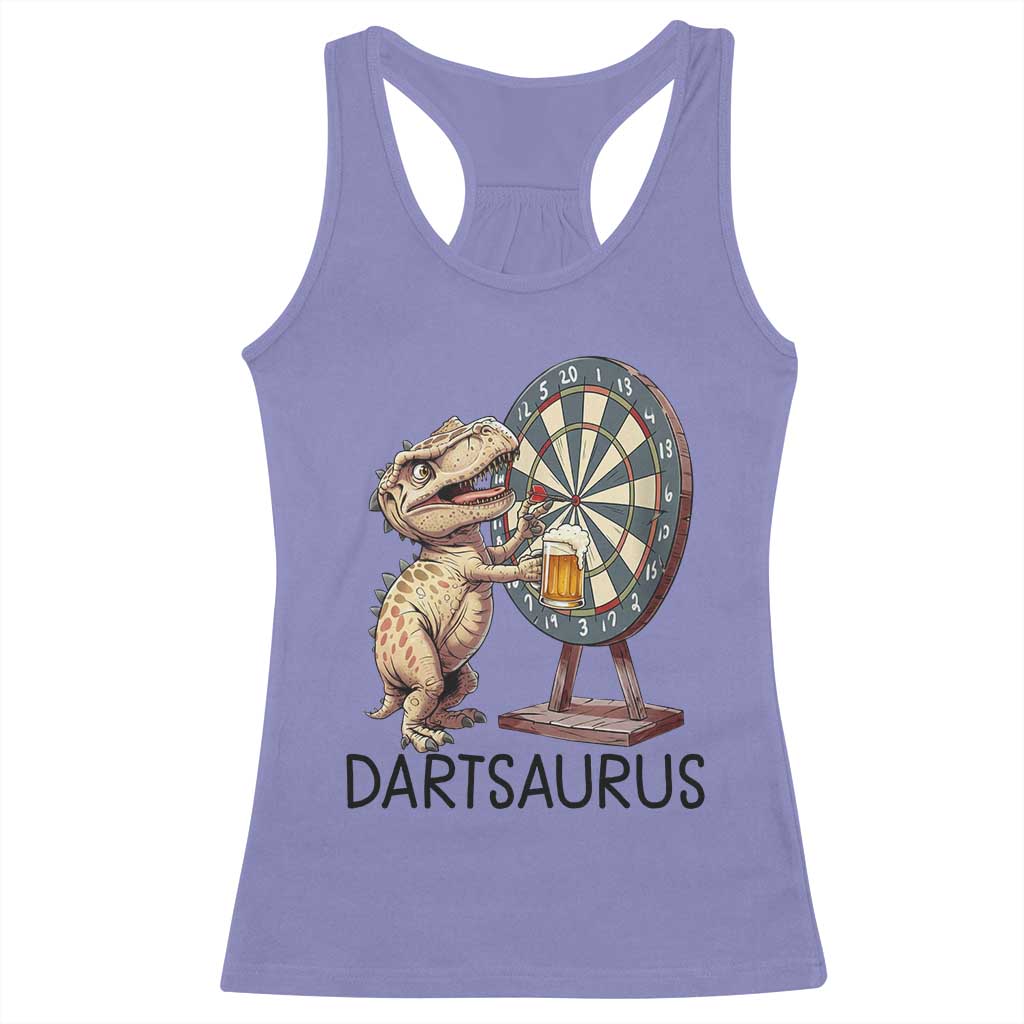 Dartsaurus Racerback Tank Top Funny Dinosaur Dart Player Gift - Wonder Print Shop