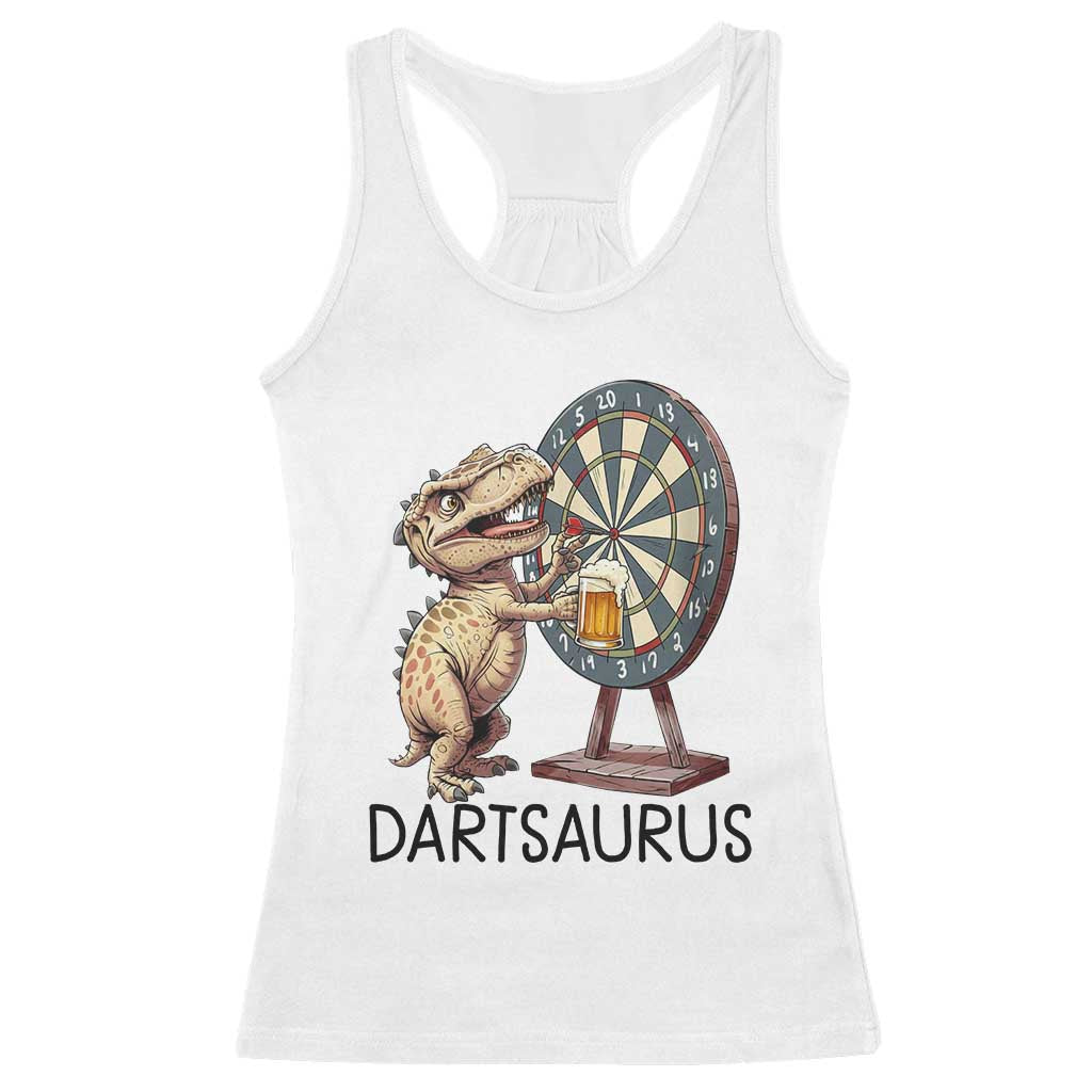 Dartsaurus Racerback Tank Top Funny Dinosaur Dart Player Gift - Wonder Print Shop