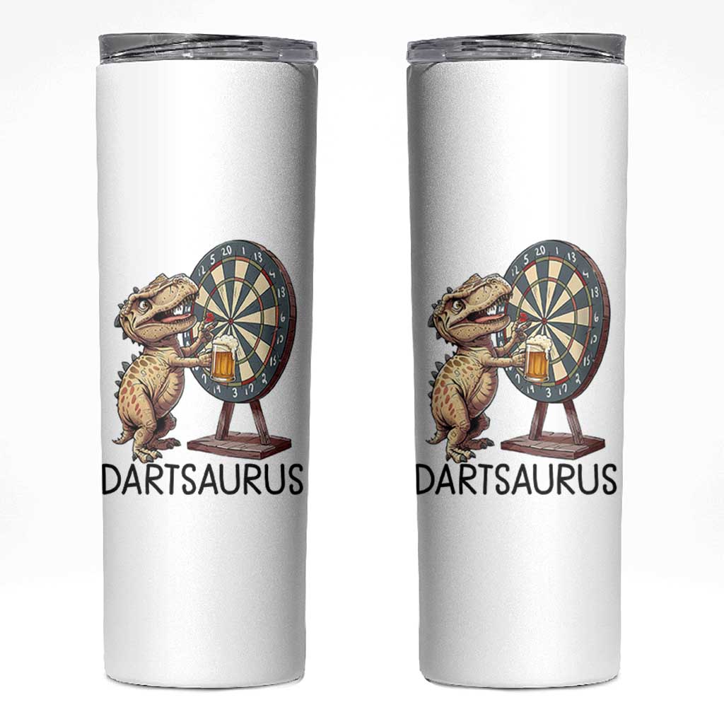 Dartsaurus Skinny Tumbler Funny Dinosaur Dart Player Gift - Wonder Print Shop