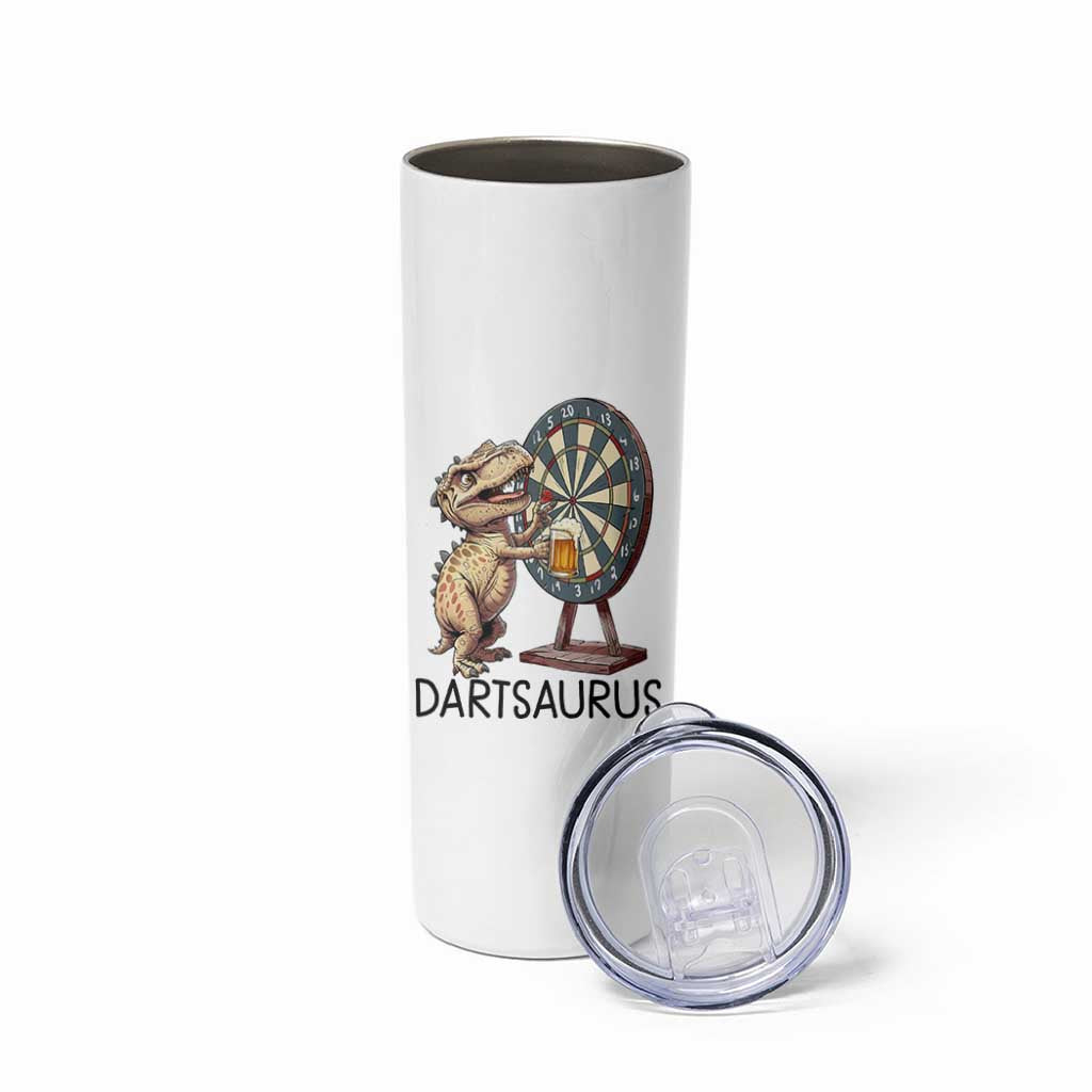 Dartsaurus Skinny Tumbler Funny Dinosaur Dart Player Gift - Wonder Print Shop