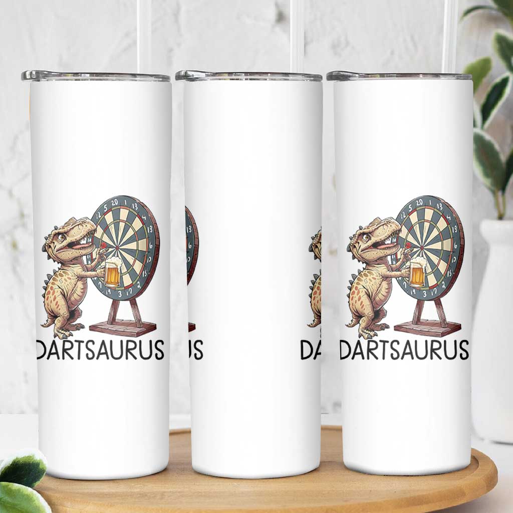 Dartsaurus Skinny Tumbler Funny Dinosaur Dart Player Gift - Wonder Print Shop