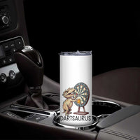 Dartsaurus Skinny Tumbler Funny Dinosaur Dart Player Gift - Wonder Print Shop