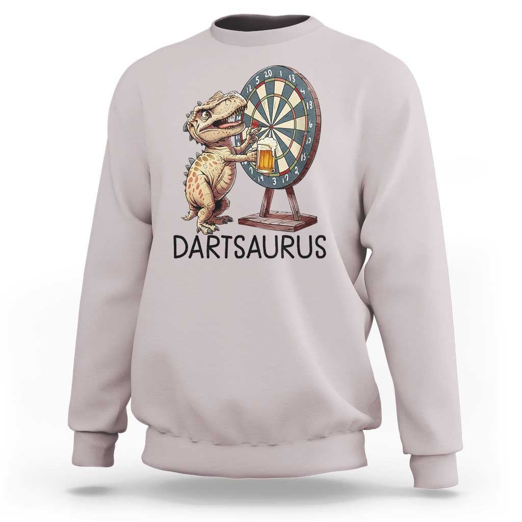 Dartsaurus Sweatshirt Funny Dinosaur Dart Player Gift - Wonder Print Shop