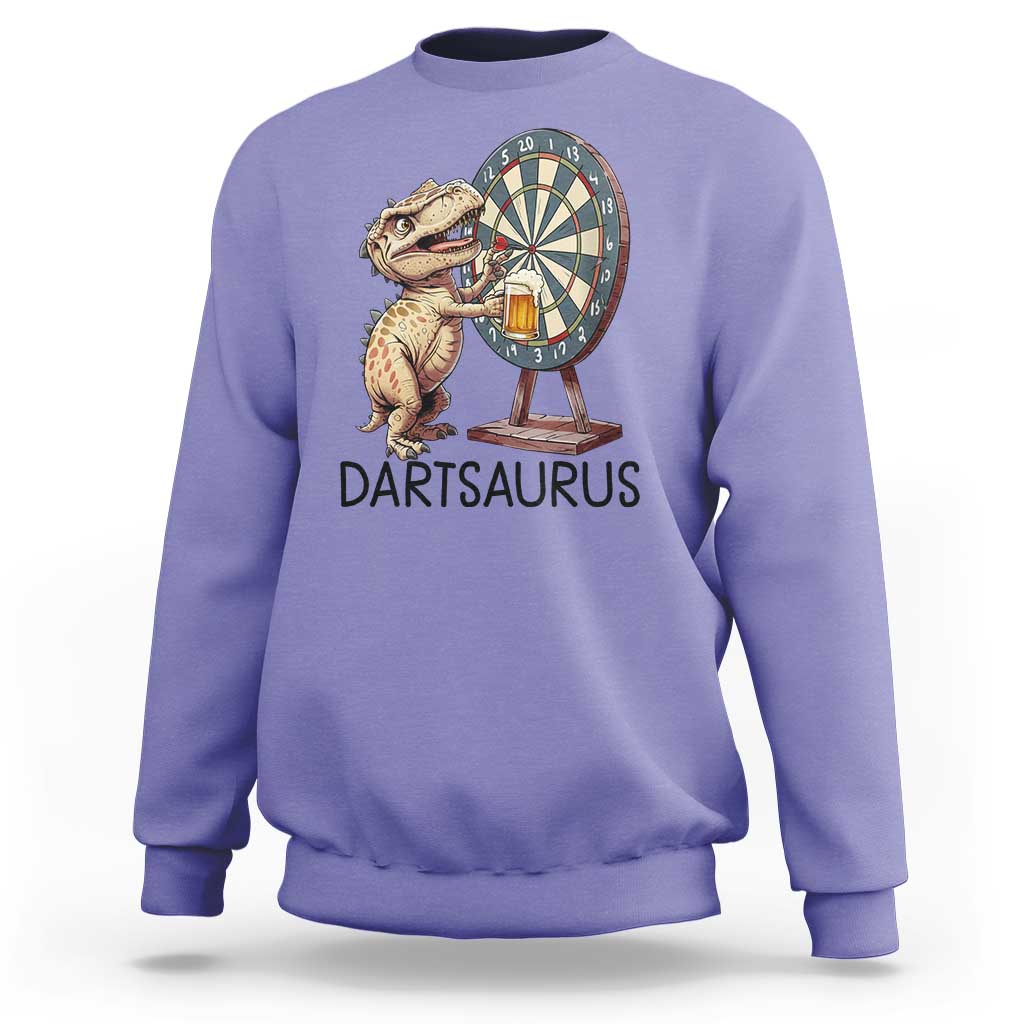 Dartsaurus Sweatshirt Funny Dinosaur Dart Player Gift - Wonder Print Shop