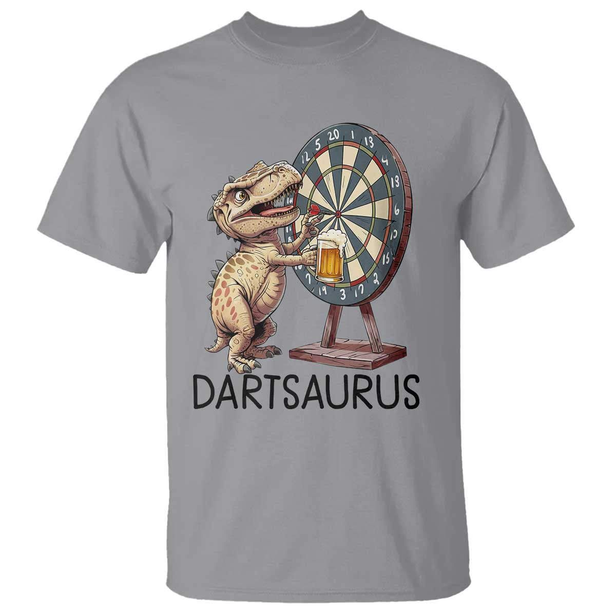 Dartsaurus T Shirt Funny Dinosaur Dart Player Gift - Wonder Print Shop