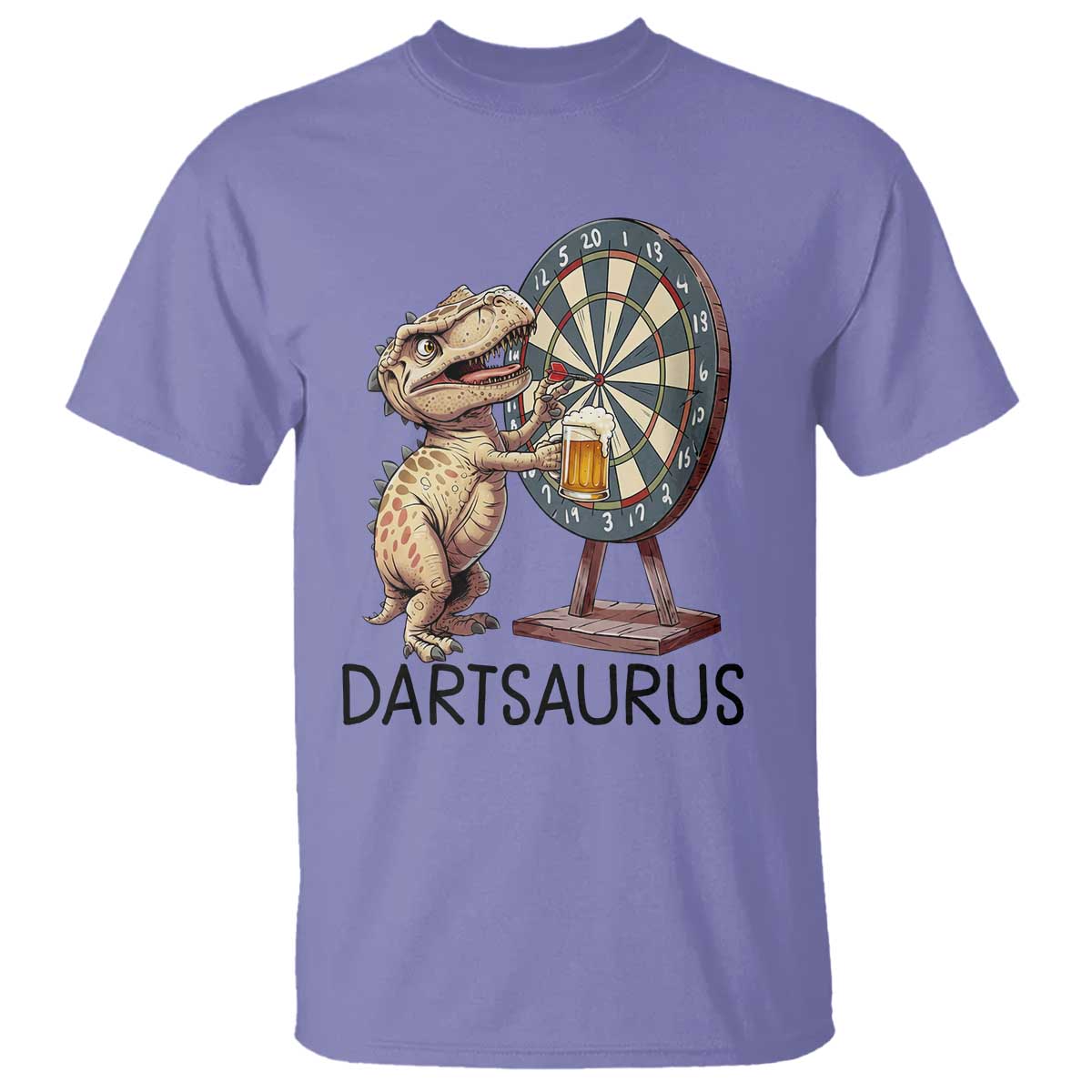 Dartsaurus T Shirt Funny Dinosaur Dart Player Gift - Wonder Print Shop