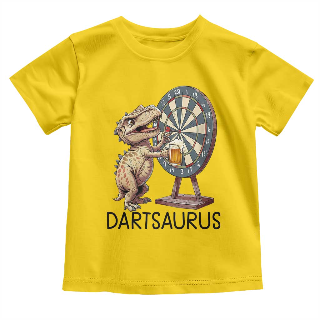 Dartsaurus Toddler T Shirt Funny Dinosaur Dart Player Gift - Wonder Print Shop