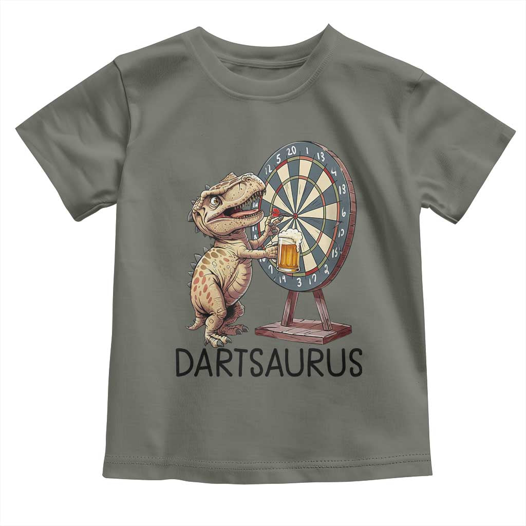 Dartsaurus Toddler T Shirt Funny Dinosaur Dart Player Gift - Wonder Print Shop
