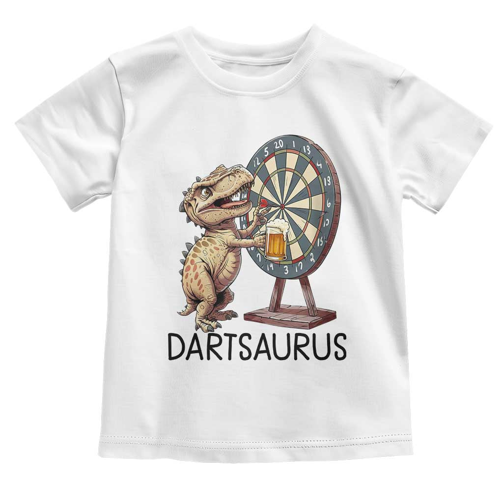 Dartsaurus Toddler T Shirt Funny Dinosaur Dart Player Gift - Wonder Print Shop