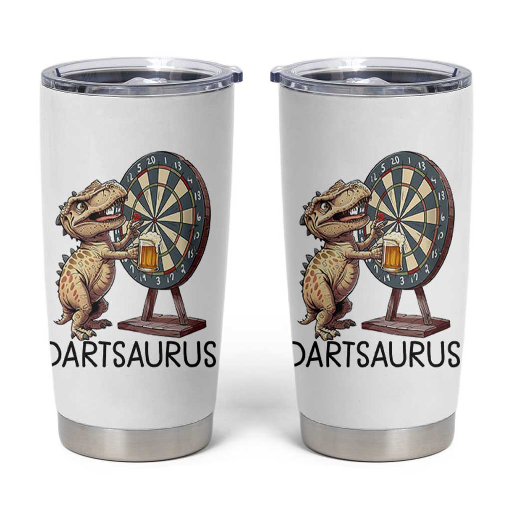 Dartsaurus Tumbler Cup Funny Dinosaur Dart Player Gift - Wonder Print Shop