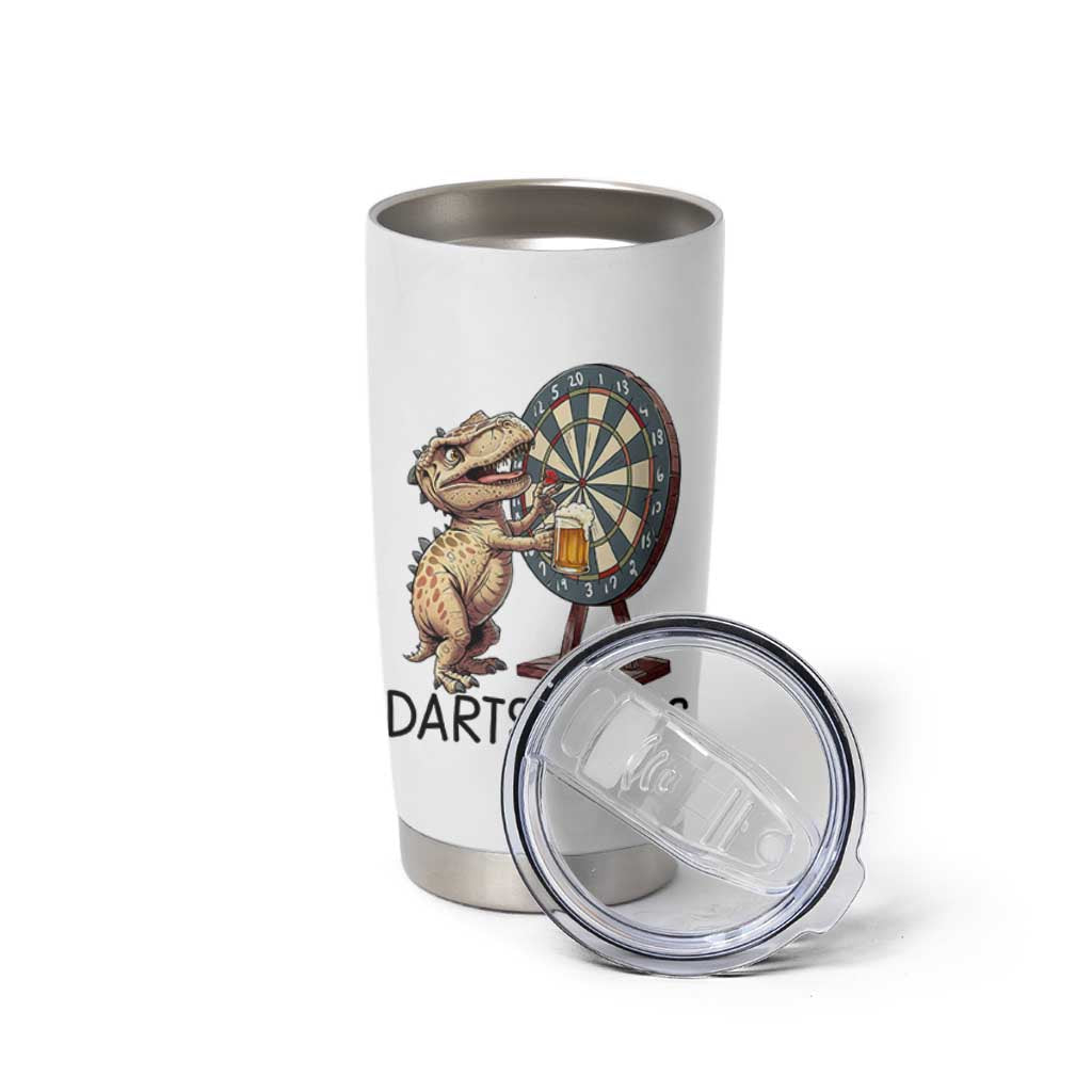 Dartsaurus Tumbler Cup Funny Dinosaur Dart Player Gift - Wonder Print Shop