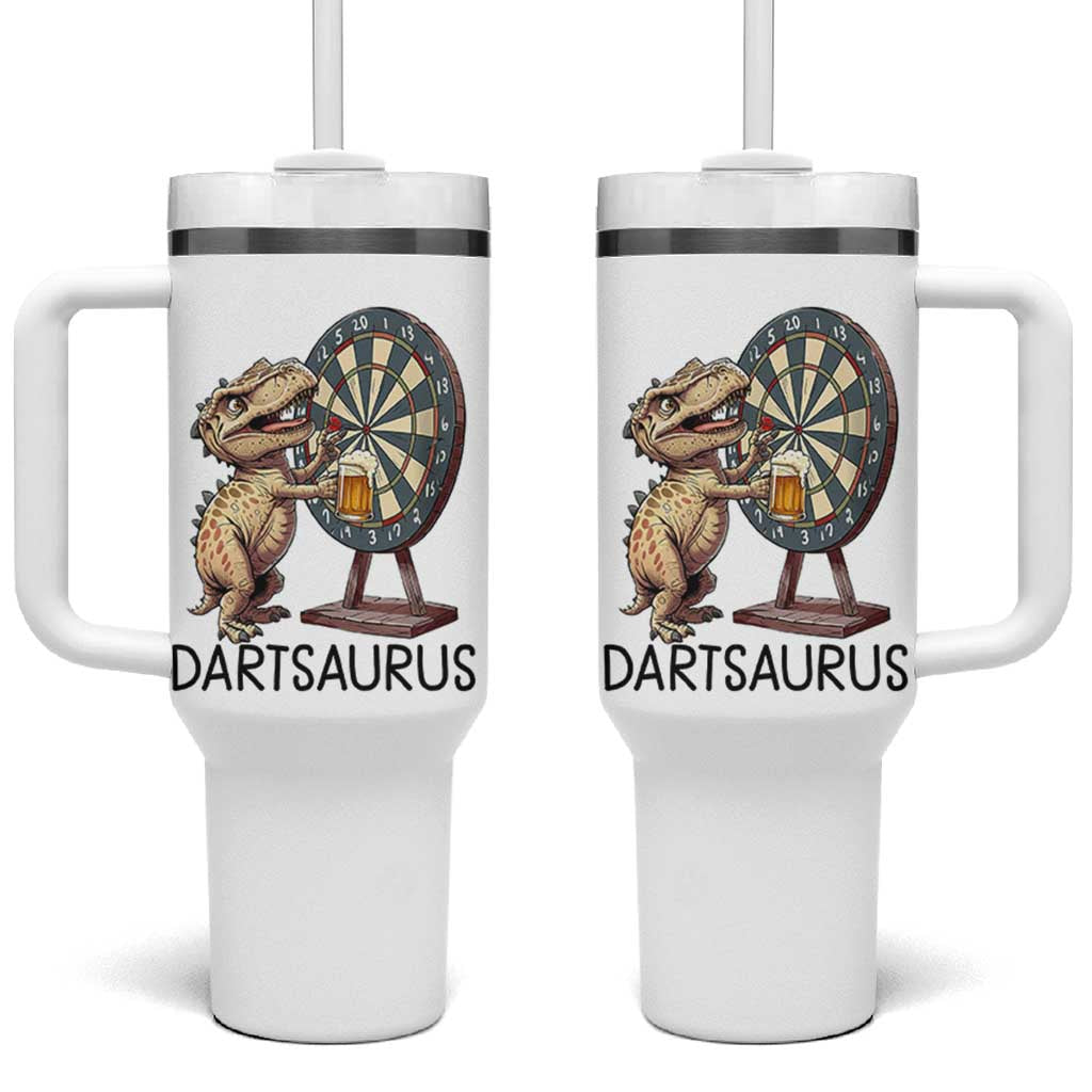 Dartsaurus Tumbler With Handle Funny Dinosaur Dart Player Gift - Wonder Print Shop