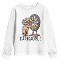 Dartsaurus Youth Sweatshirt Funny Dinosaur Dart Player Gift - Wonder Print Shop