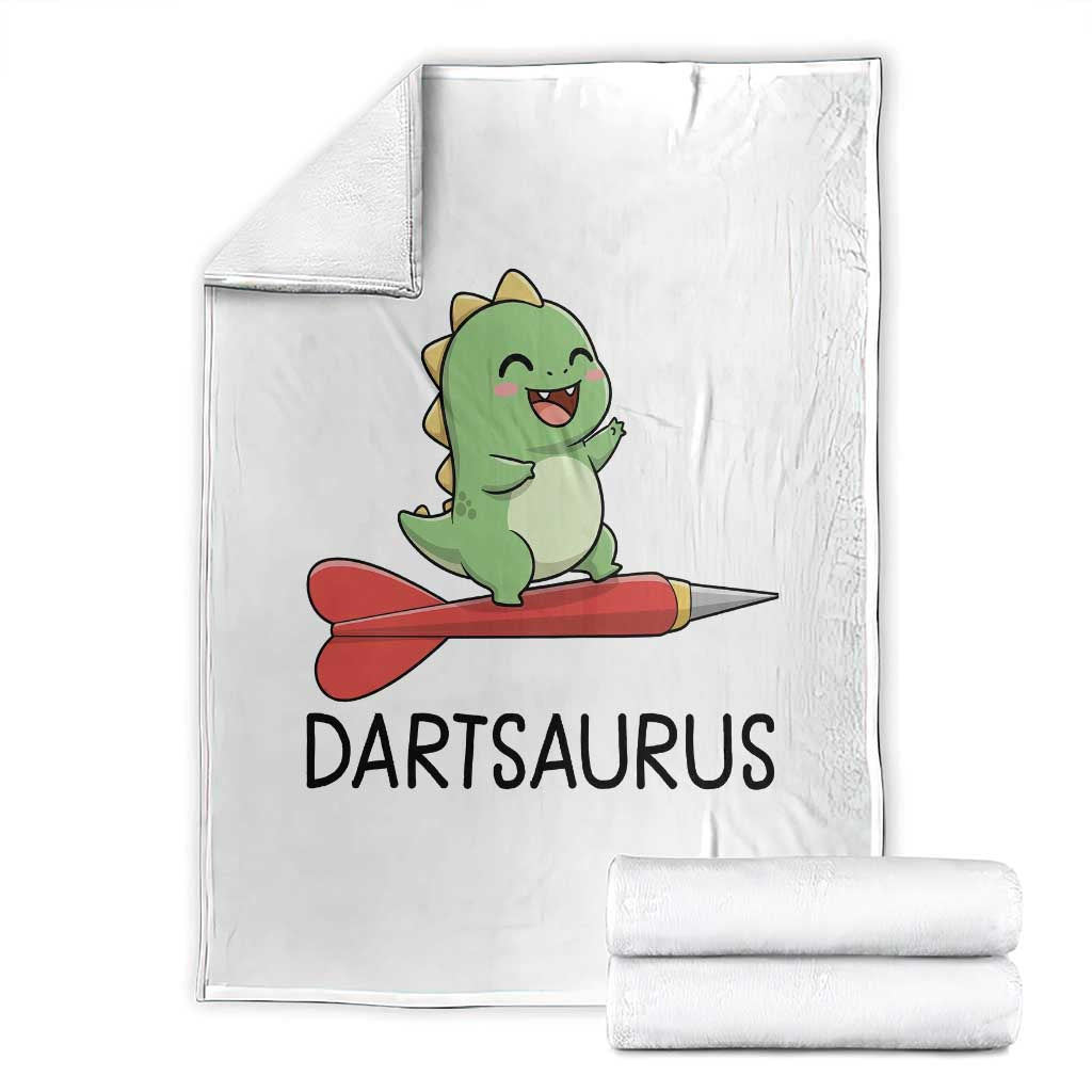Cute Dartsaurus Playing Dart Throw Blanket Dinosaur Lover Gift - Wonder Print Shop