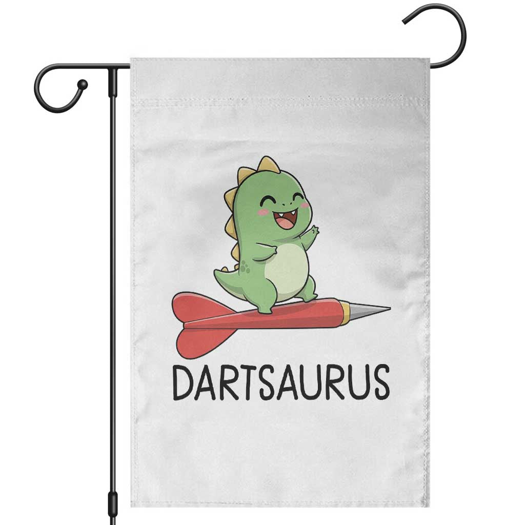 Cute Dartsaurus Playing Dart Garden Flag Dinosaur Lover Gift - Wonder Print Shop