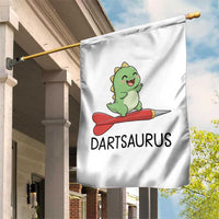 Cute Dartsaurus Playing Dart Garden Flag Dinosaur Lover Gift - Wonder Print Shop