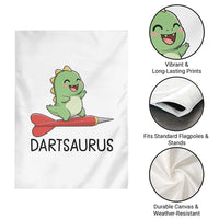 Cute Dartsaurus Playing Dart Garden Flag Dinosaur Lover Gift - Wonder Print Shop