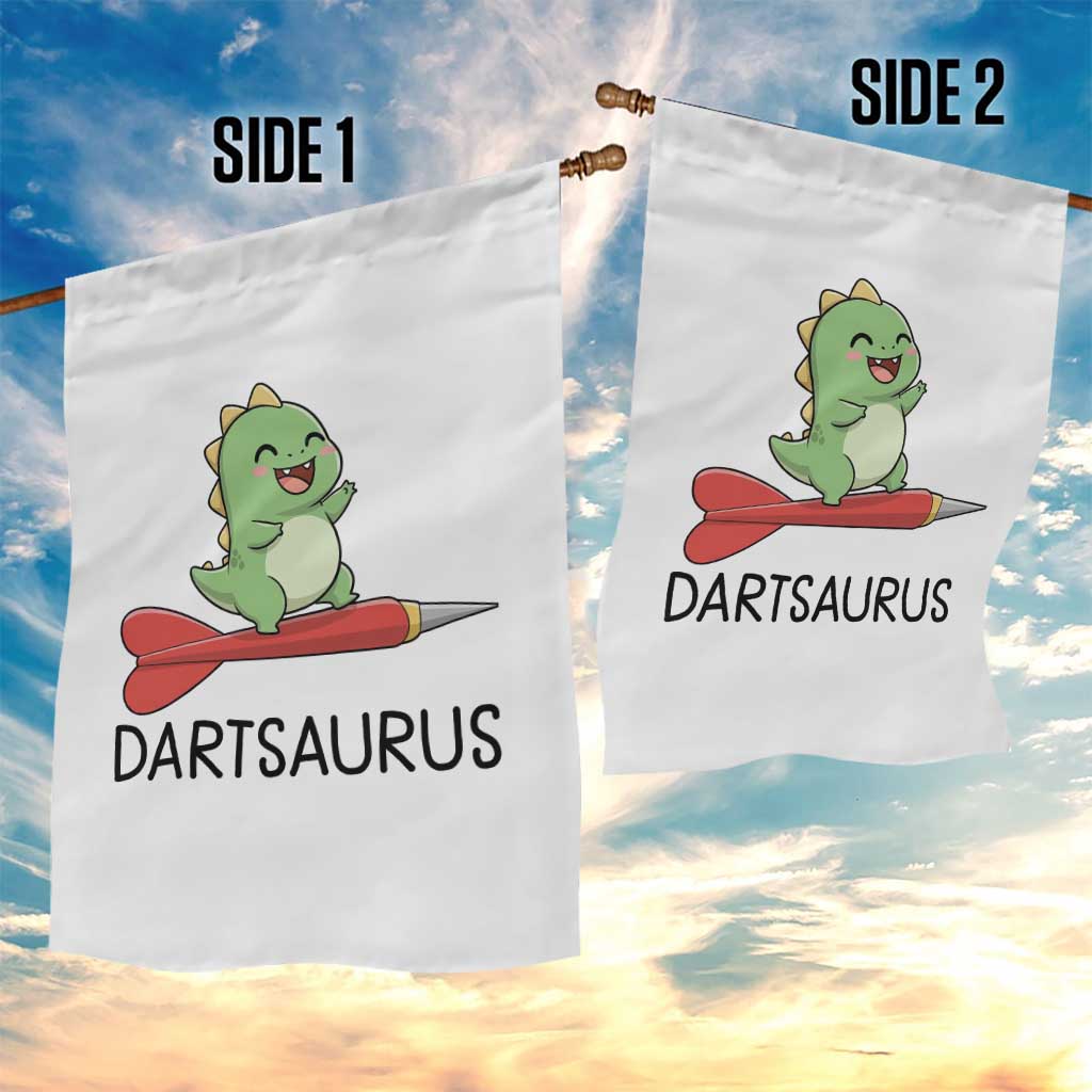 Cute Dartsaurus Playing Dart Garden Flag Dinosaur Lover Gift - Wonder Print Shop